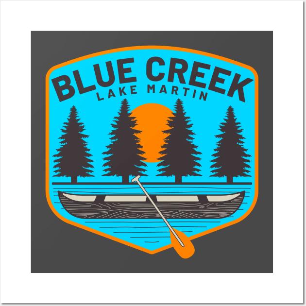 Blue Creek • Lake Martin Blue Background Wall Art by Alabama Lake Life